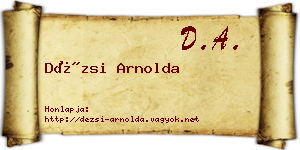 Dézsi Arnolda névjegykártya